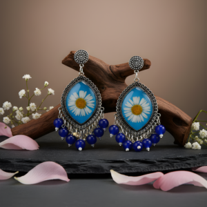Blue Daisy Royale Jhumkas